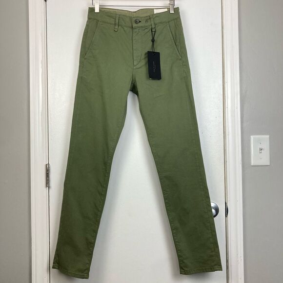 NWT Rag & Bone Men’s Fit 2 Stretch Twill Chino Mid Rise Pants in Pale Army sz 28 - Picture 2 of 9